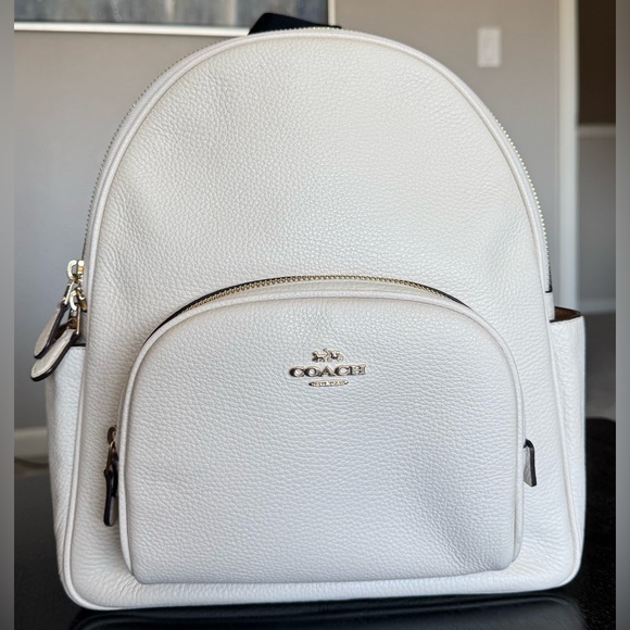 Coach Cream Leather Backpack - Picture 1 of 12
